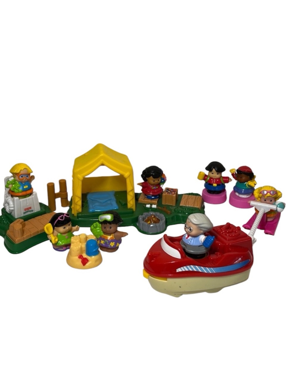 FISHER PRICE LITTLE PEOPLE SUMMER BEACH CAMPING SET
Accessories 
8 figures